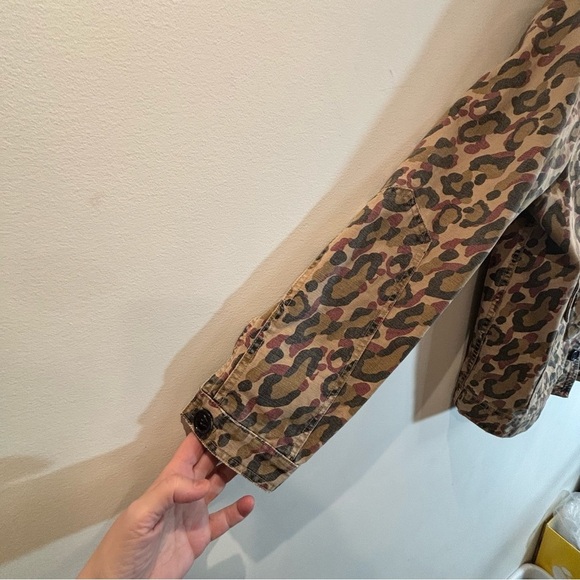 VERONICA BEARD Jeans Sz XL Animal Print Blazer Back Pleat Buttons Pockets Jacket - Picture 7 of 13